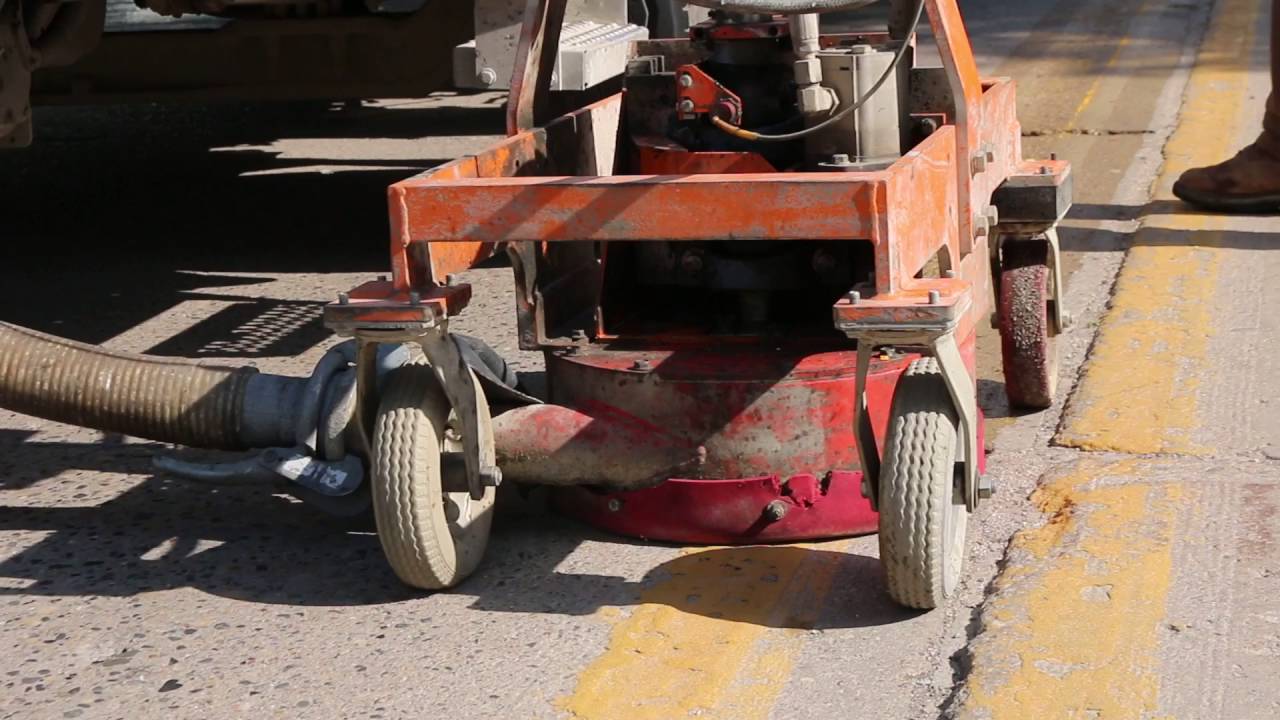 36,000 psi water hose removes old lines, May 19, 2016
