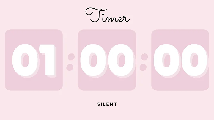 🌸 1 Hour Silent Timer with Cute Ending Alarm | Pastel Pink Timer