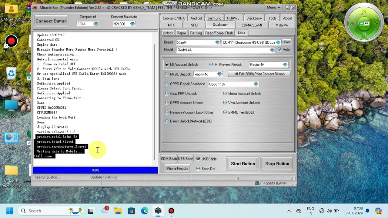 Redmi Mi 4A Mi Account 🔥Bypass  Miracal 2.82 💯 