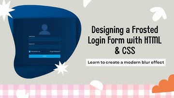 How to create Frosted glass Login form with backdrop blur