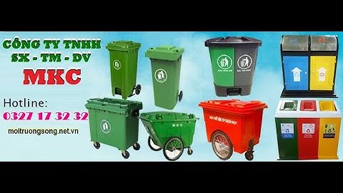 Thùng rác phân loại 2 ngăn composite, thùng rác ngoài trời, thùng rác nhựa công nghiệp - Công ty MKC