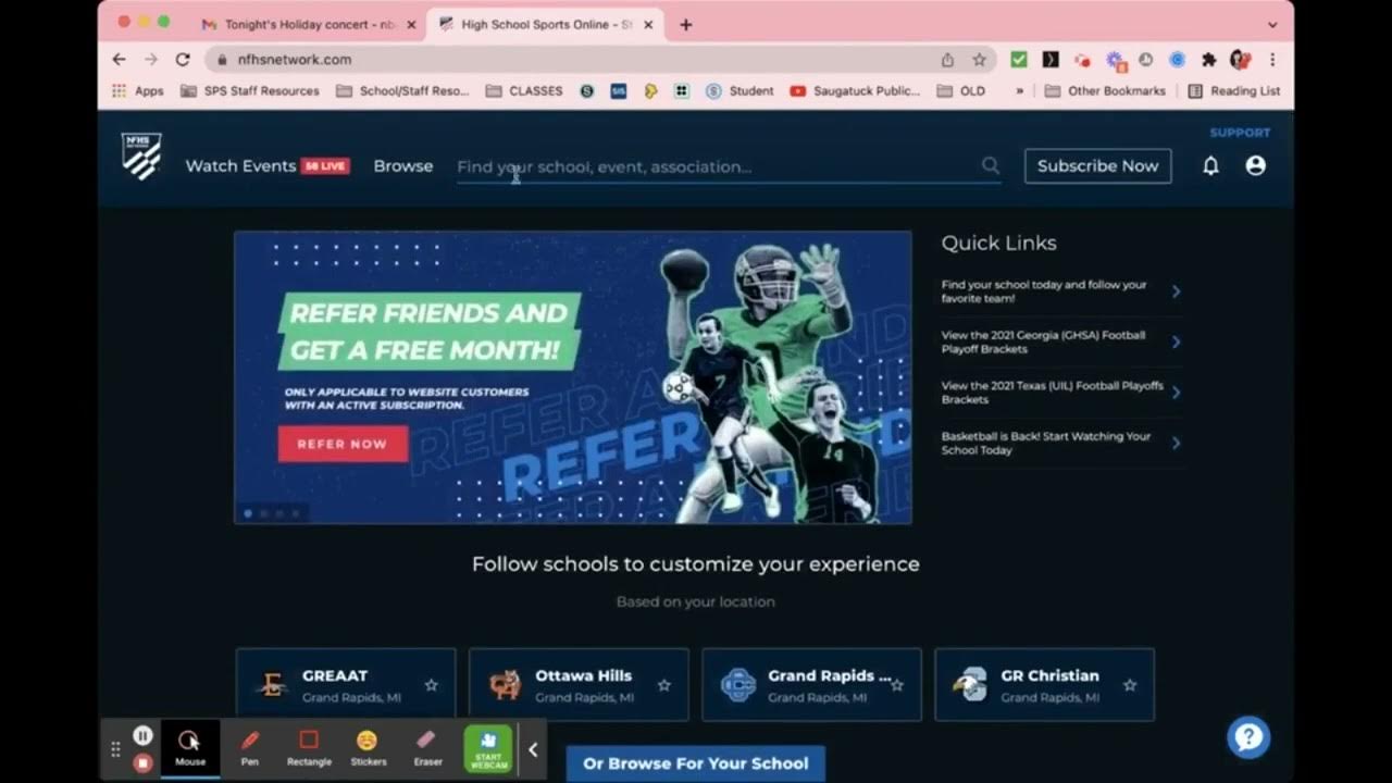 Sign up in nfhs network youtube