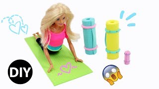 How to make Miniature Yoga Mat for Dolls😍 Barbie Style Dollhouse Accessories😮Barbie Tutorial EASY😉