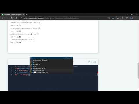 Hackerrank | Python | Collections.OrderedDict()