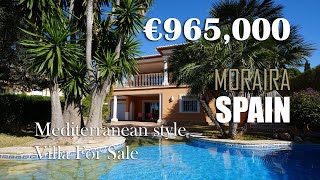 Mediterranean style villa for sale in Moraira, Spain. Tossals Urbanization with sea views