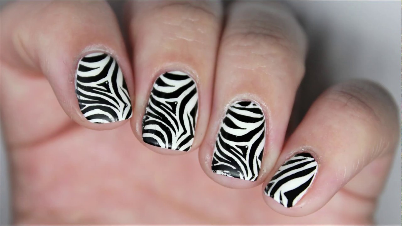 Zebra Print Design | Nail Art Tutorial | MoreThanNailVarnish - YouTube