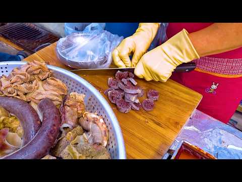[통영 로컬 현지인 맛집] 반림동 반송시장 반송원조떡볶이 순대 내장 Korean travel trip street food sundae pork sausage intestines