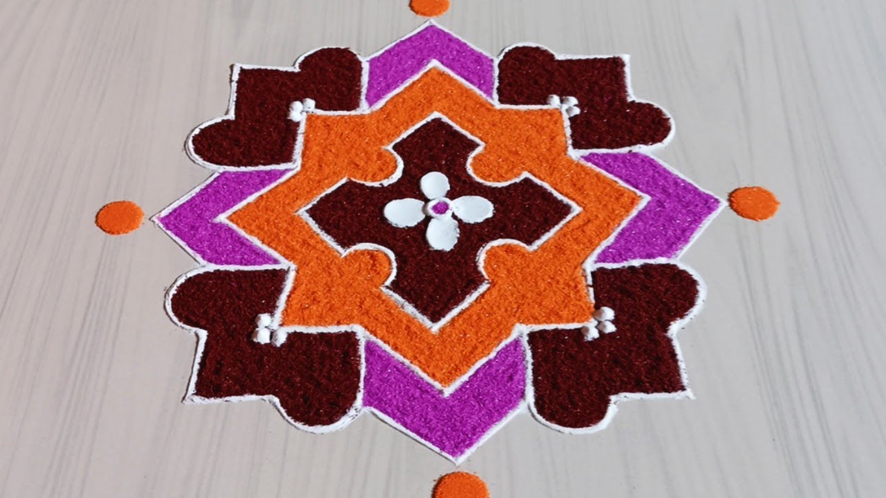 || Beautiful Dot's 7 x 7 Rangoli Design For Festival || Dot's Kolam Design || Dot's Mugulu ||