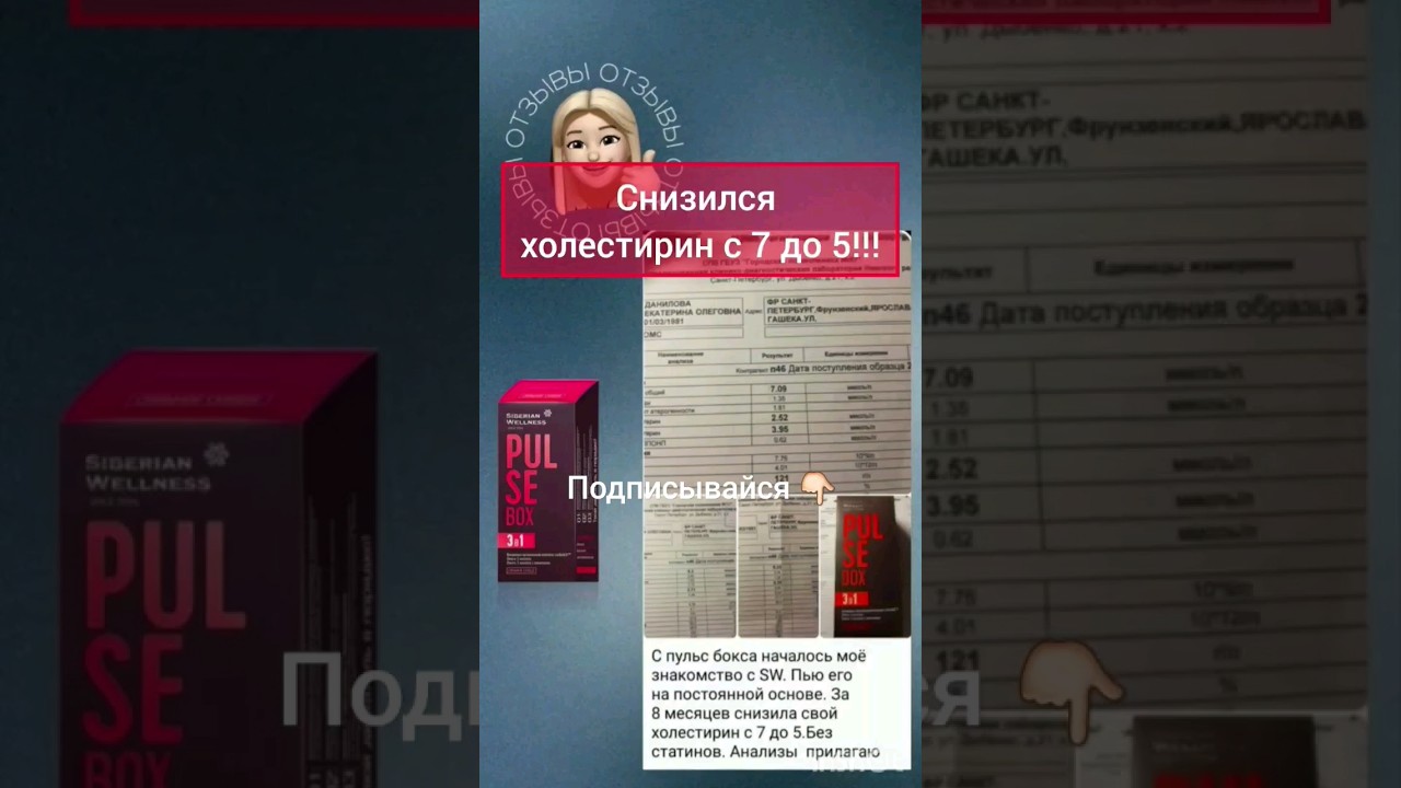 как снизить холестирин? Pulse Box / Пульс бокс. Сибирское здоровье/Siberian Wellness 