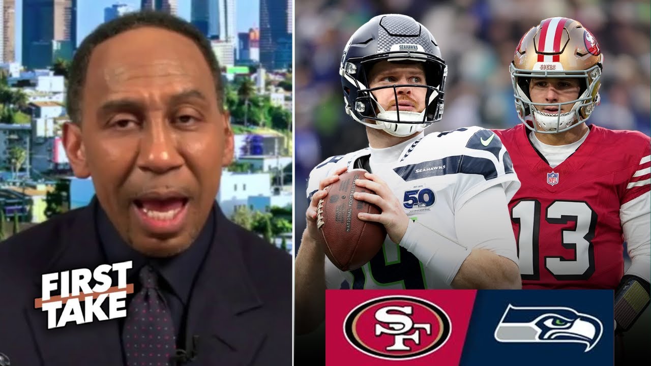 FIRST TAKE | Sam Darnold is biggest X-FACTOR in 49ers vs Seahawks Div Round - Stephen A. Smith
