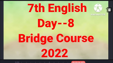 bridge course 7th english day 8  l  day 8 7th std english setu abhyas 2022