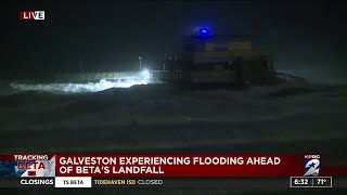 Galveston experiencing flooding ahead of Beta's landfall
