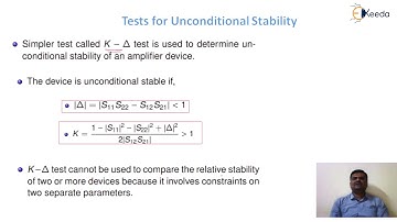 Tests for Unconditional Stability - Amplifier Design - RF Design