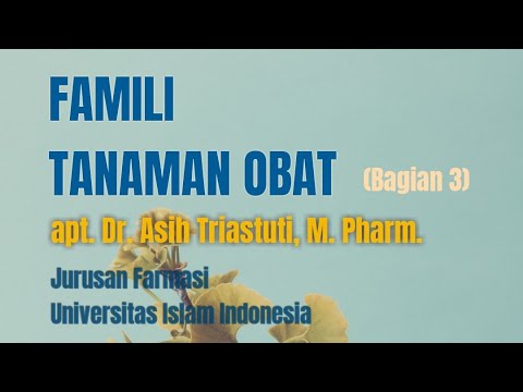 KULIAH FAMILI TANAMAN OBAT (BAGIAN 3)#ObatHerbal#ObatTradisional