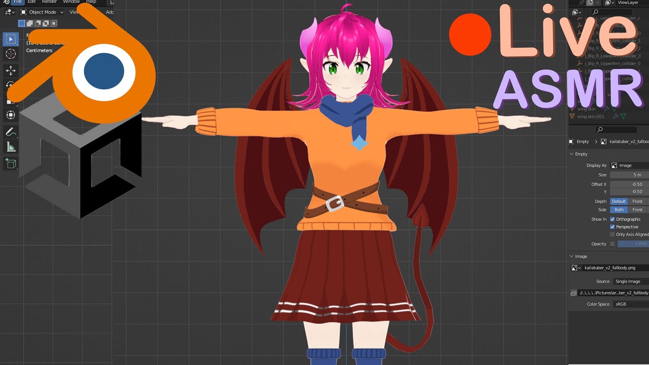 🔴 Live ASMR: Finalizing a VTuber model! (Blender, Unity) - YouTube