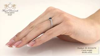 Diamantringe - RDS567W-0.09 - 18kt Weissgold Ring mit einem ovalen Schliff Saphir und 2 Brillanten
