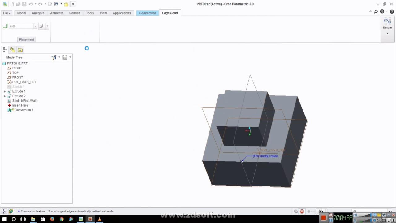 How to convert solid to sheetmetal in creo YouTube