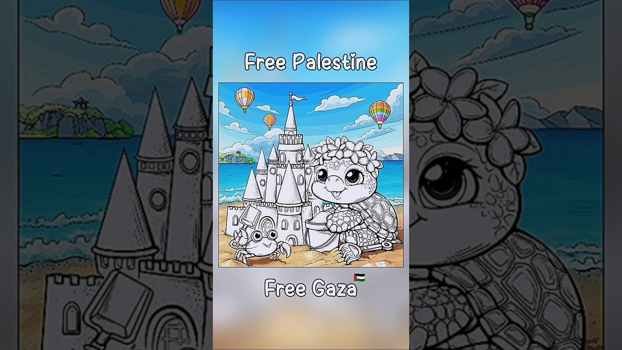 🐢Tiny Turtle’s Sand Castle 🐢 #Drawing #Turtle #Art #Beach #Peace #Love #Foryou #Friends #Hope #Viral