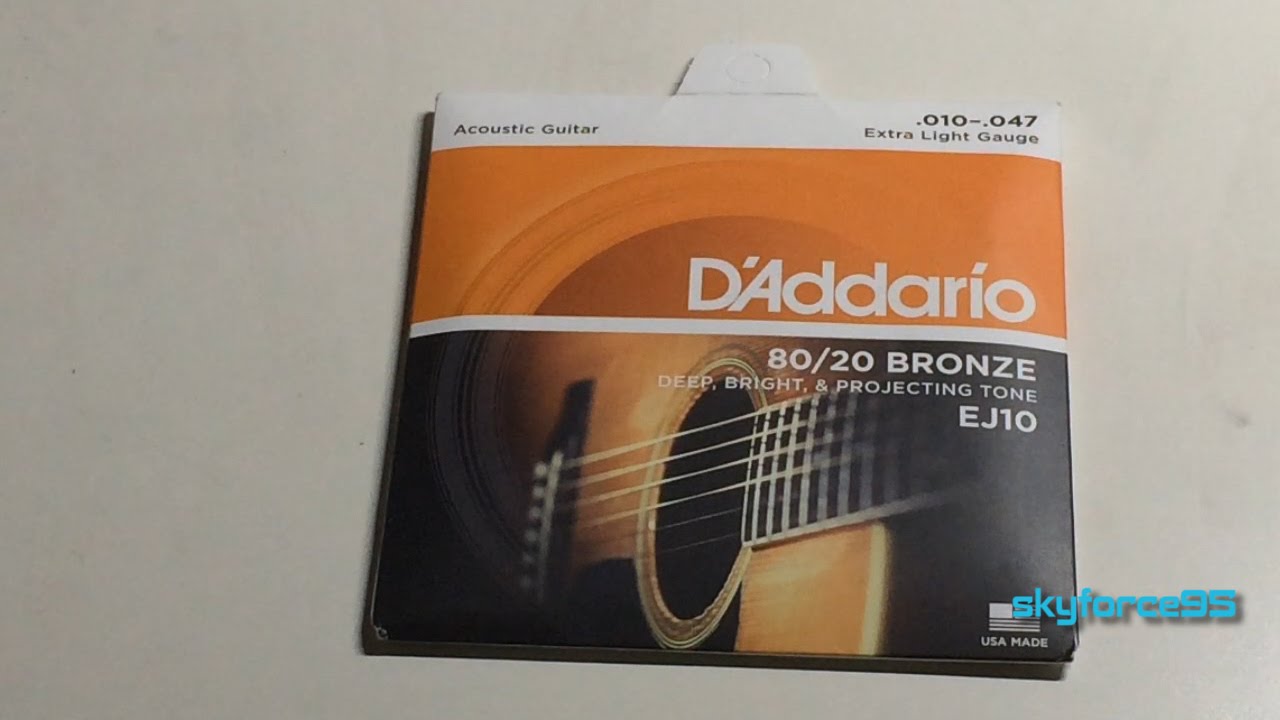 D'Addario EJ10 Extra Light 80/20 Bronze