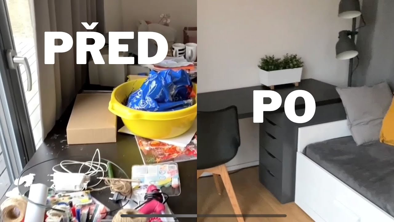 Přeměna pokoje - jak z pokoje, který je plný nepořádku, udělat funkční pracovnu a pokoj pro hosty
