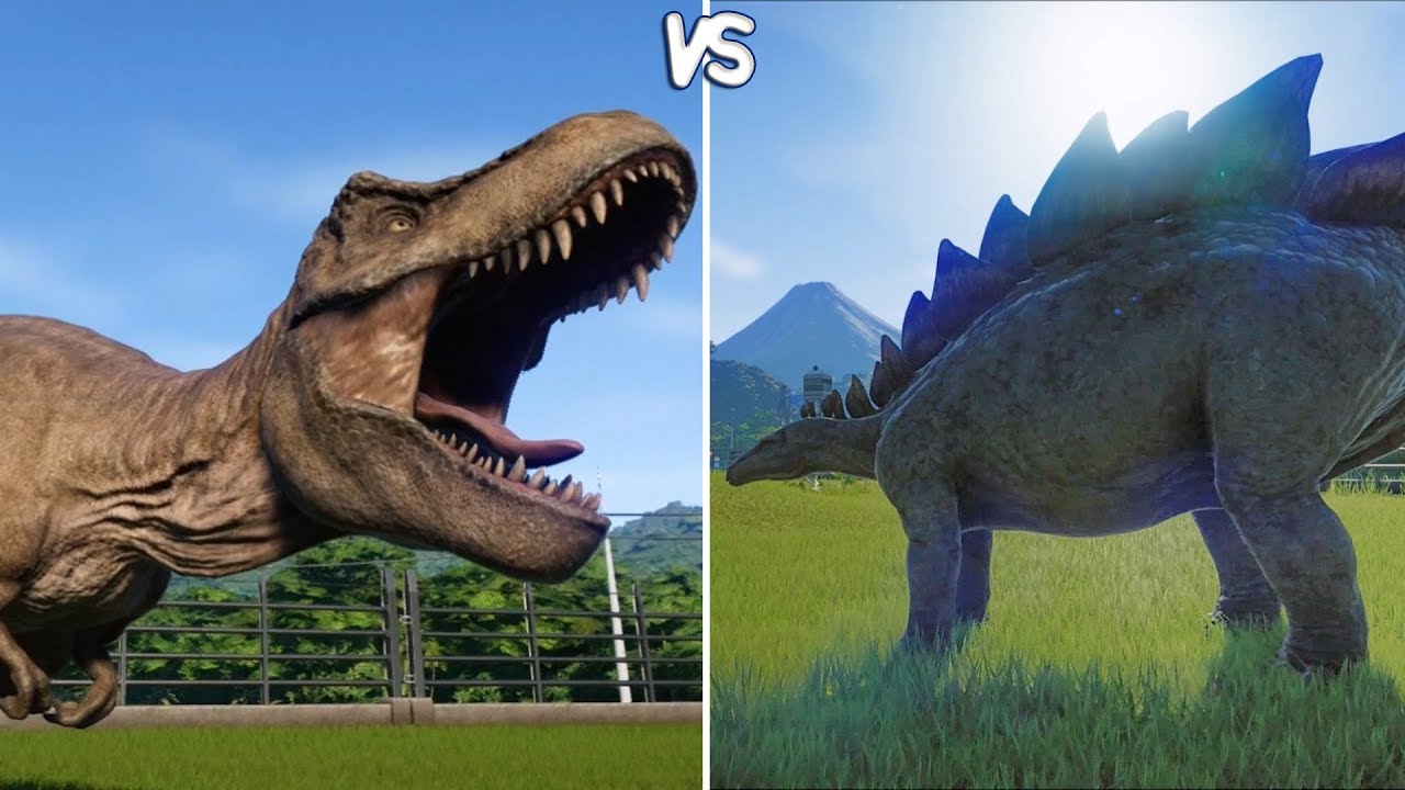 Jurassic World Evolution - T-Rex Vs Stegosaurus - Gameplay (Ps4 Hd)  [1080P60Fps] - Youtube