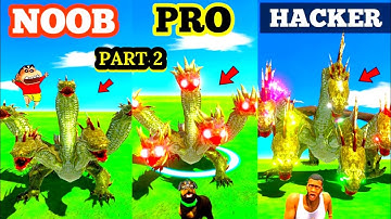 NOOB HYDRA vs PRO HYDRA vs HACKER HYDRA | ANIMAL REVOLT BATTLE SIMULATOR WITH SHINCHAN CHOP FRANKLIN