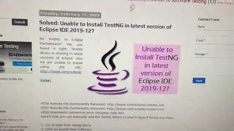 Eclipse Error downloading TestNG.  org.eclipse.equinox.p2.core.ProvisionException. Use different URL