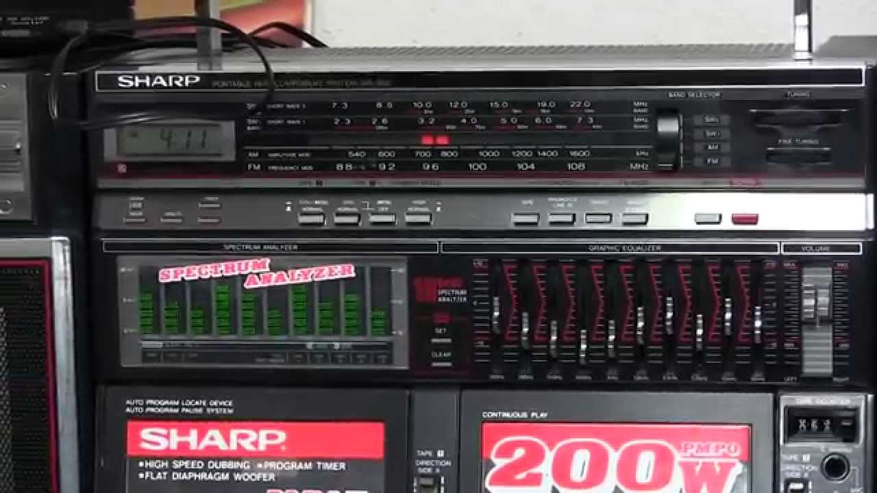 Sharp WF-939Z BK Spectrum Analyzer Boombox Sold Review Line in CD