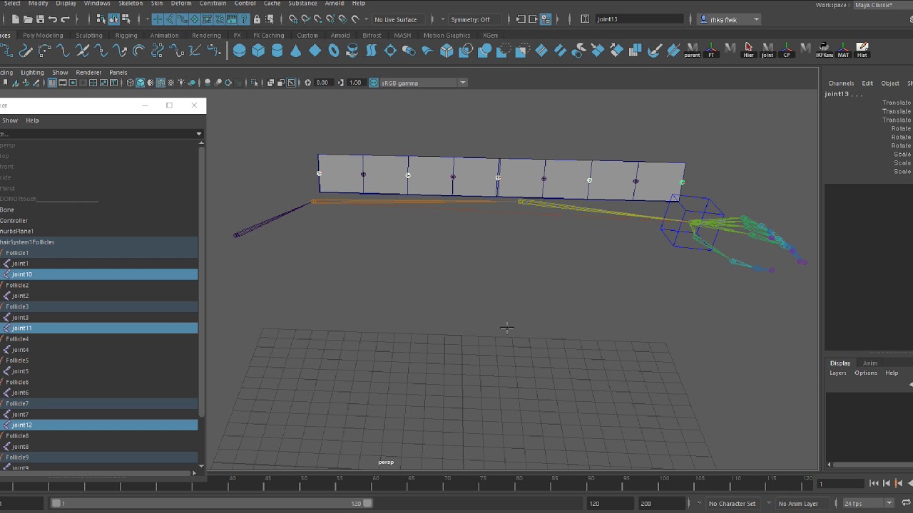Ribbon Rigging 34. 마야리깅기초maya rigging_basic_ribbon rigging_2 - YouTube