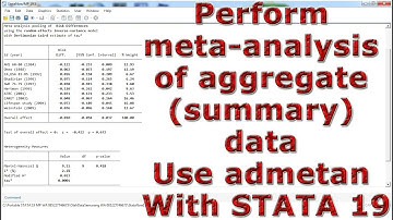 Perform meta analysis of aggregate summary data Use admetan With STATA 19