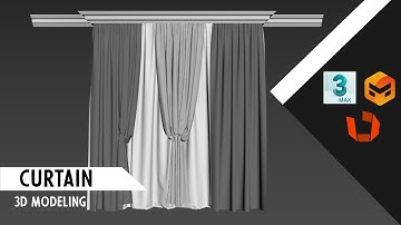 Curtain 3d modeling. 3ds max + Marvelous designer. Full video