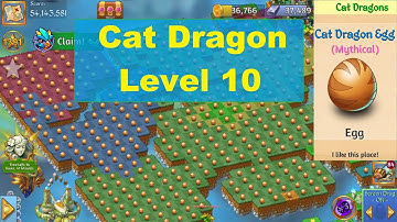 Merge Dragons! Cat Dragon Level 10!