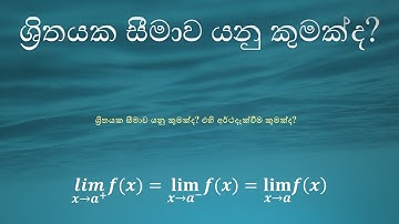 ශ්‍රිතයක සීමාව යනු කුමක්ද? (What is the limit of a function?)