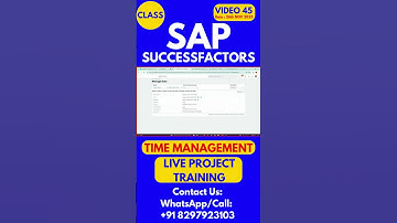 SAP SuccessFactors Time Management Training Online Class 45 26th Nov 2025 #sapsuccessfactorstraining