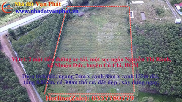 Bán đất Củ Chi, lô đất 2 mặt tiền đường xe tải, diện tích 8.812m2, có 300m thổ cư, xã Nhuận Đức