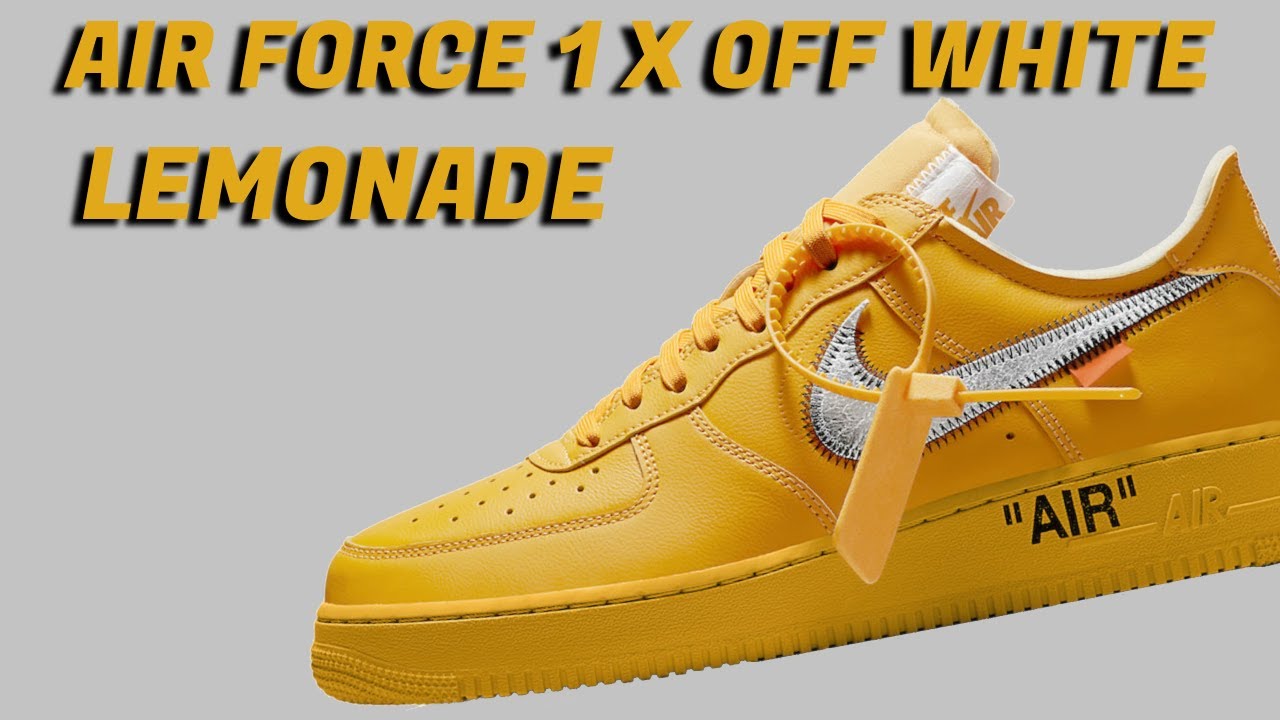 Off-White x Nike Air Force 1 Lemonade (University Gold) 2021