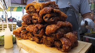 crispy pork belly rolls making skill - taiwanese street food