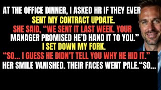 At the Office Dinner, I Asked if HR Sent My Contract Update — They Sent It Last Week, but…