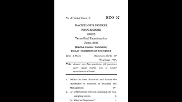 ECO-07 June 2025 | IGNOU Previous Year Question Paper