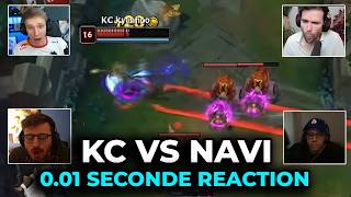 Les Streamers Réagissent au Réflexe de IMPOSSIBLE de Kyeahoo qui DÉTRUIT Navi | KC vs NAVI Reactions