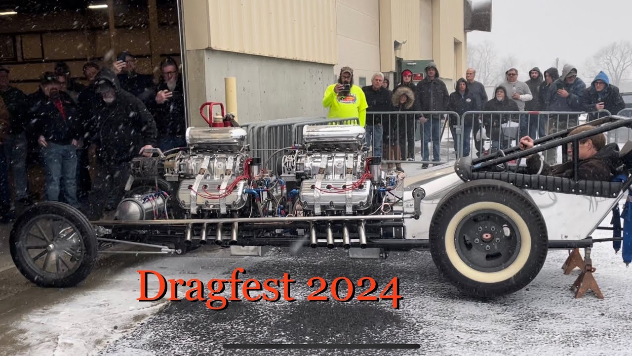 Twin Engine Dragster Cackle’s in the Snow Dragfest 2024 • Hardcore