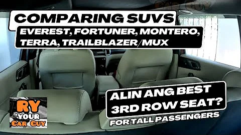 SUV 3rd Row Seat Comparison - Everest, Fortuner, Montero Sport, Terra, Trailblazer/MUX- PREVIOUS GEN