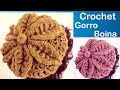 Crochet Gorro Boina de hojas 3D en punto rueda de la fortuna tejido principiantes