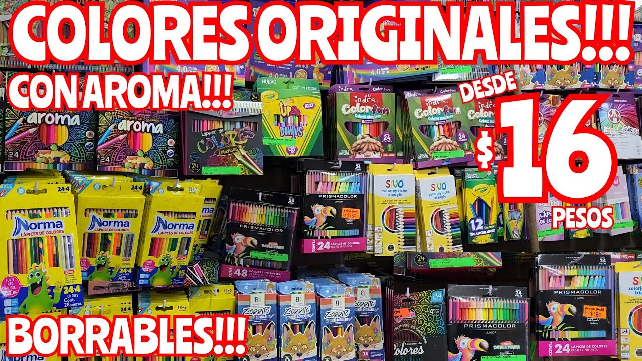 COLORES ORIGINALES CON AROMA BORRABLES NORMA PRISMACOLOR CRAYOLA BIC PAPERMATE DESDE $16 PESOS!!!