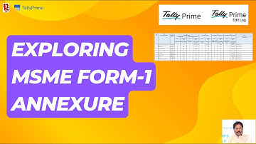 Exploring MSME Form-1 Annexure in TallyPrime