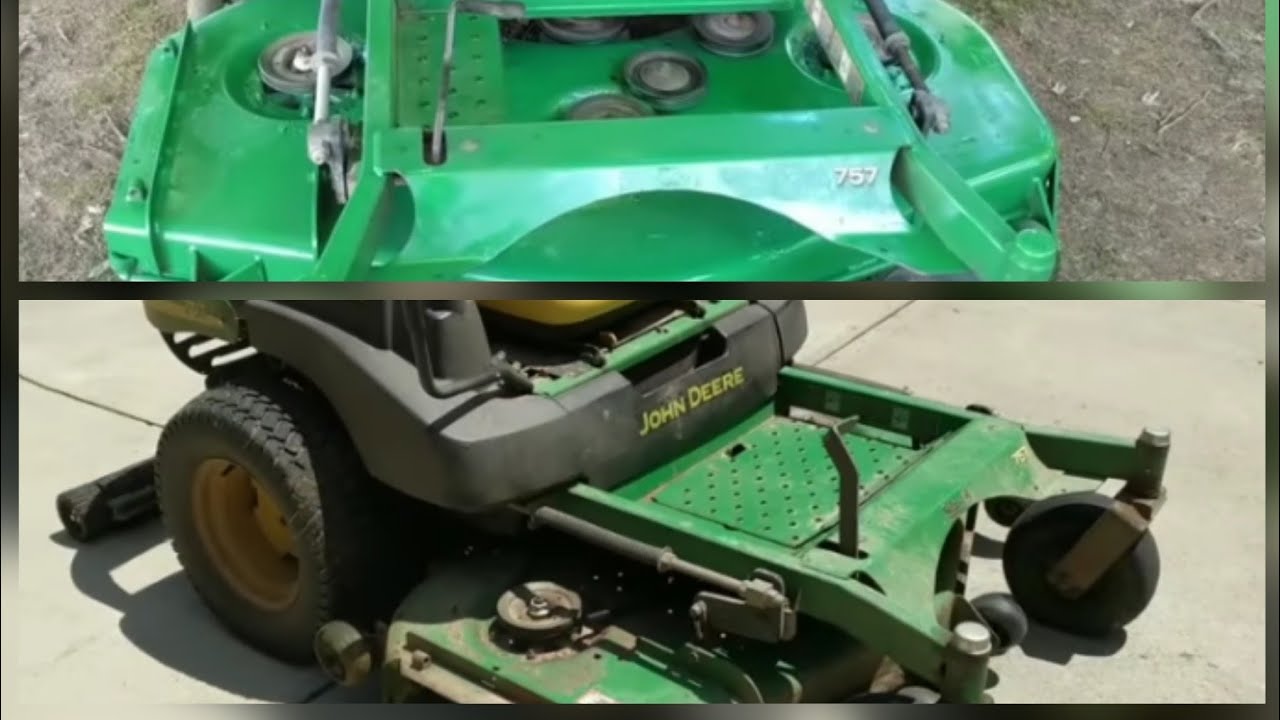 How to Repair and Paint a Rusty Mowing Deck John Deere 757 zero turn