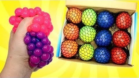 Squishy Balls Mesh Slime Learn Color for Kids and Play Foam Surprise Eggs Opening