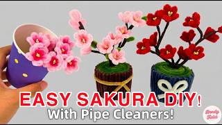 This Pipe Cleaner Sakura is So Beautiful! ✨ Easy Cherry Blossom Tutorial