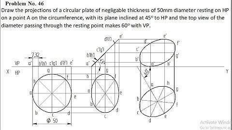 Projection of planes 46th problem Computer Aided Engineering Drawing, projection of planes BCEDK103
