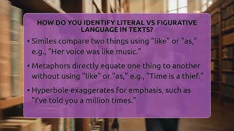 How Do You Identify Literal Vs Figurative Language In Texts? - Tales And Texts